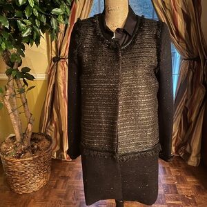 Chanel Black Tweed Coat